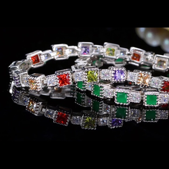 925 Sterling Silver CZ  Tennis Bracelet - Picture 4 of 6